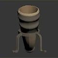 Decorative Horn Container With Metal Stand And Legs For Home Decor