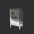 Industrial Equipment Metal Enclosure Control Cabinet With Display Panel Warning Signs And Stand Base