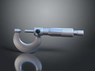 Stainless Steel Micrometer Tool For Precise Measurement Applications 3d model