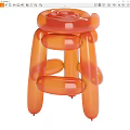 Rounded Orange Balloon Like Stool Featuring Modern Artistic Unique Design Structure