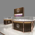 Stylish Jewelry Retail Showcase Shelves With Glass Display Counters And Logo