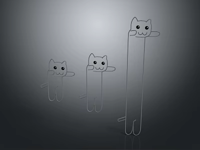 Cute Transparent Cat Shaped Household Items With Different Sizes And Practical Use 3d model