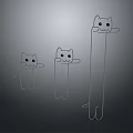 Cute Transparent Cat Shaped Household Items With Different Sizes And Practical Use 3d model