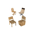 Modern Wooden Leisure Chairs with Stylish Design and Various Striped Curved Shapes
