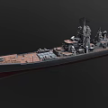 Detailed Warship 3D Model Featuring Deck Bridge And Weapon Systems Structure