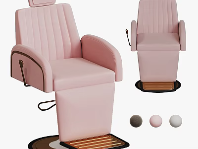 Pink Upholstered Massage Chair With Adjustable Features And Color Options 3d model