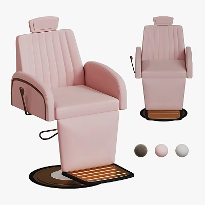 Pink Upholstered Massage Chair With Adjustable Features And Color Options 3d model