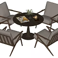 Quiet leisure table and chair combination 3d model