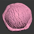 Creamy Pink Ice Cream Scoop in Waffle Cone on Dark Surface