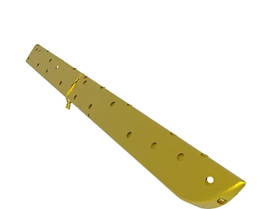 Long Yellow Metal Strip With Multiple Holes For Industrial Machinery 3d model