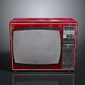 Vintage Red Television With Worn Screen Retro Control Panel And Classic Design