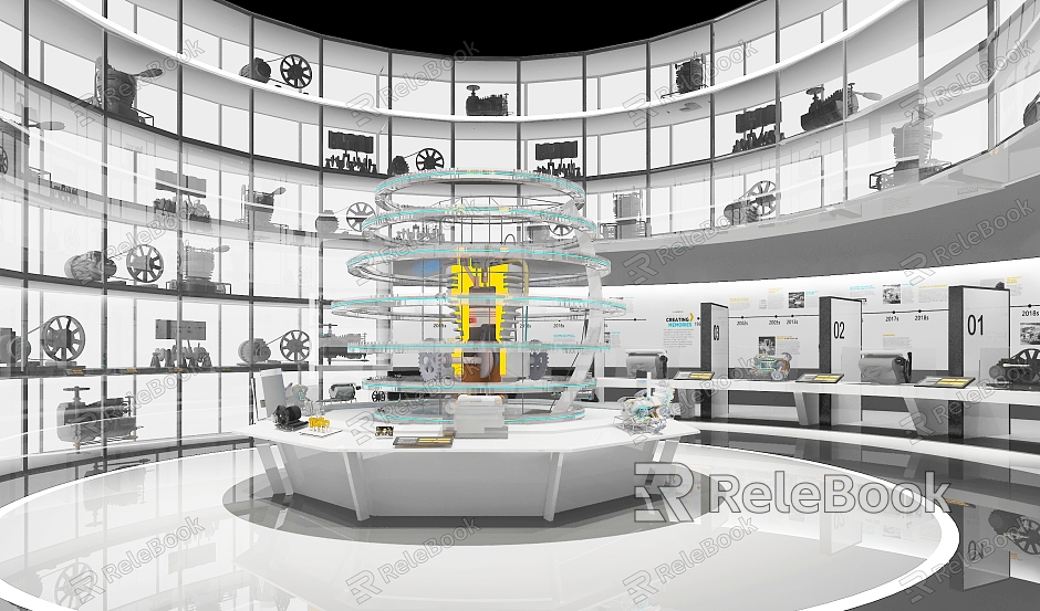 Technology Exhibition Hall Auto Engine Display Auto Parts Products model