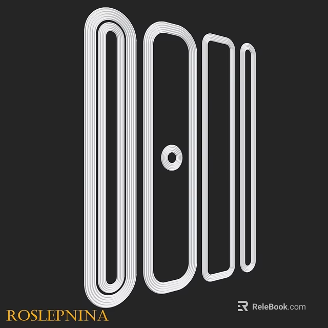 Structural Components With Linear Shapes Circular Hole And White Outlines 3d model 