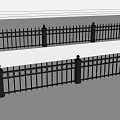 Modern Outdoor Metal Railing Design With Vertical Bars And Decorative Posts 3d model