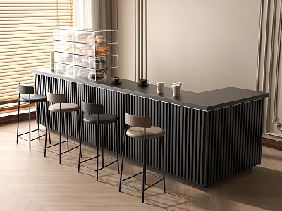 Modern Cafe Bar Counter Bar Counter Workbench Bakery Display Cabinet 3d model