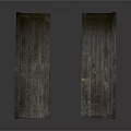 Architectural Components Dark Wooden Long Strips Isolated On White Background