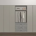 Modern Wardrobe With Sliding Doors Open Design Hanging Clothes Handbag And Patterned Drawers