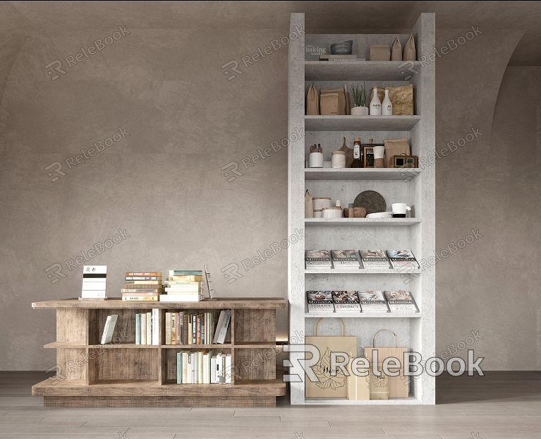 Quiet Bookshelf Library Bookshelf Decoration Book Decoration model