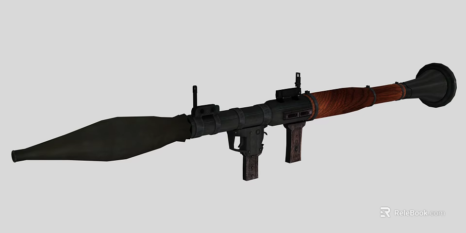 Classic Military Rifle Featuring Wooden Stock And Metal Barrel Sighting Attachments 3d model 