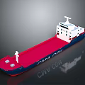 CMA CGM Cargo Ship With Blue White Hull Red Deck And Upper Structure