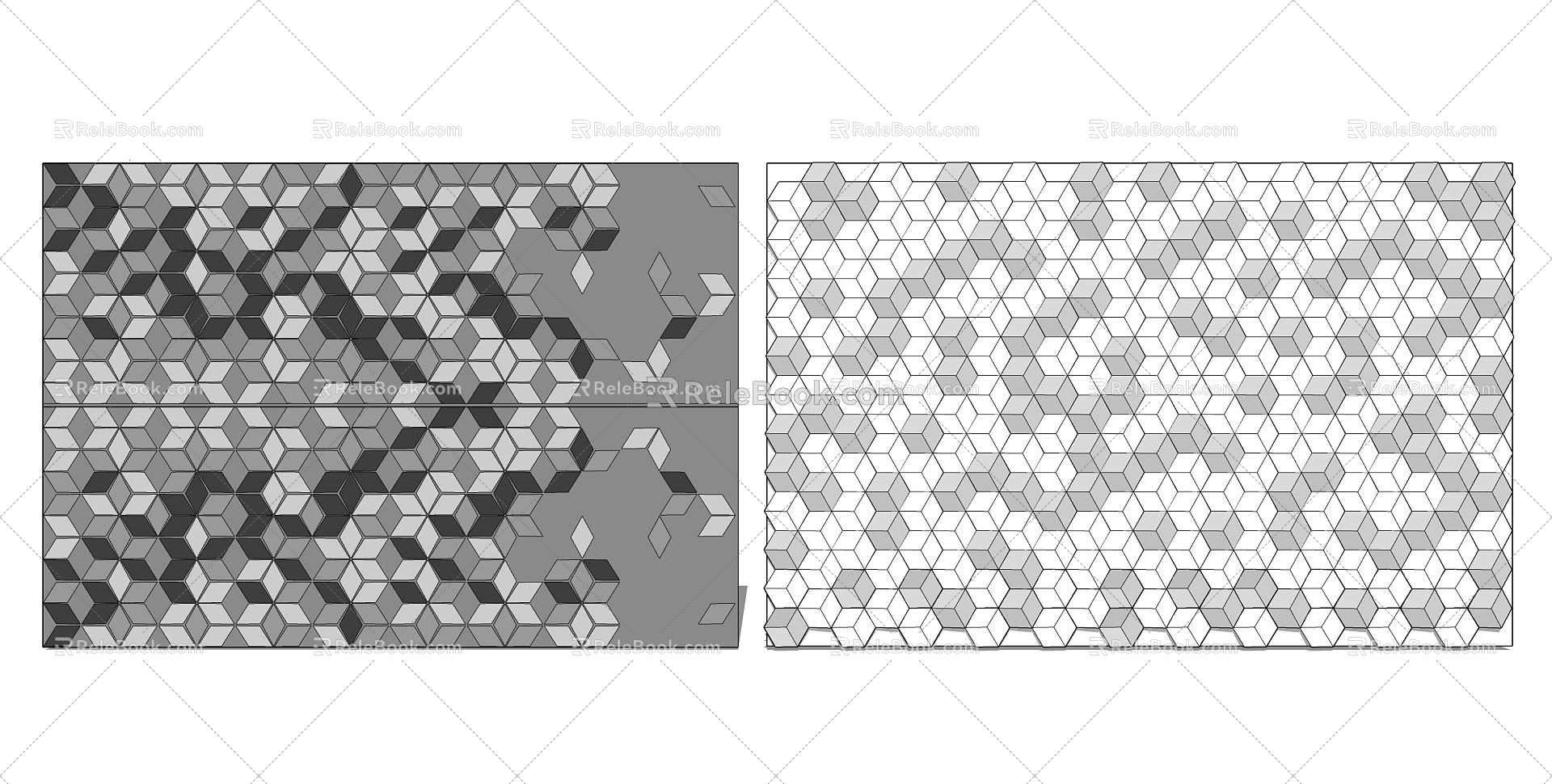 Modern Tile Hexagon Tile Combination 3d model