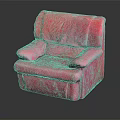 Pink Leather Single-seater Sofa With Armrest And Backrest Thick Design Shiny Surface Furniture