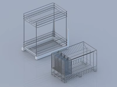 Practical Metal Kitchen Racks With Multi Layer Design For Home Storage 3d model