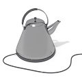 Sleek Metal Electric Kettle With Handle Base And Power Cord For Daily Use