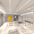 Modern GUYS&SOUL Clothing Store With Glass Doors Window Display And Clothing Racks