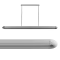 Modern Sleek Linear Pendant Light with Copper Finish Metal Tube Design Hanging Lighting Fixture