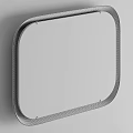 Rectangular Mirror with White Rounded Frame Gray Surface Divided by Grid Lines Modern Minimalist Design 3d model