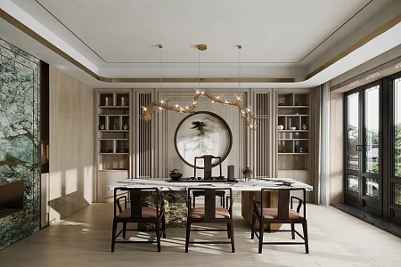 New Chinese Tea Room 3d model