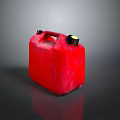 Red Plastic Jerry Can With Black Lid And Handle For Liquid Storage 3d model