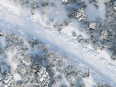 Snowscape Road 3d model