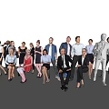 Group of Diverse Business Professionals in Formal Attire Standing Together Studio Portrait