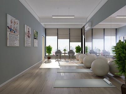 Modern Yoga Room Staff Home Staff Activity Room Yoga Room Exercise Room 3d model