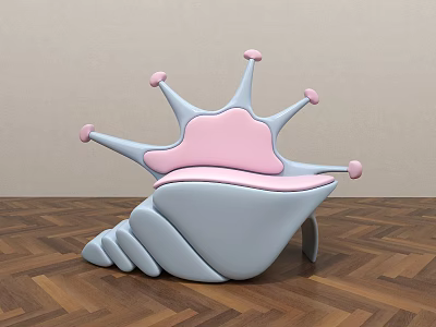 Cream Style Children's Chair Special-shaped Furniture Creative Conch Children's Fun Cartoon Furniture Children's Sitting Stool Backrest Chair Leisure Chair 3d model
