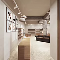 Modern Specialty Store With White Walls Wooden Elements Display Windows Bench And Recessed Lighting