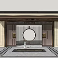 new chinese style gate 3d model