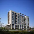 Modern High Rise Building with Shower Sauna Facilities and Glass Curtain Wall Design