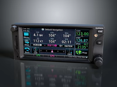 Industrial Navigation Control Panel with Digital Display Screen and Data Metrics 3d model