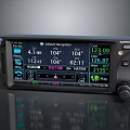 Industrial Navigation Control Panel with Digital Display Screen and Data Metrics