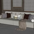 New Chinese Double Sofa Multi-Person Sofa 3d model