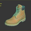 Yellow Work Boots With Gray Collar Orange Sole Durable Laces And Rugged Design