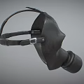 Industrial Gas Mask With Metal Construction Yellow Lenses And Breathing Tube