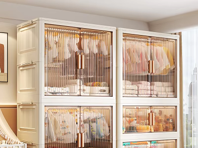 Modern Wardrobe With Glass Doors Hanging Rods Drawers And Organized Storage Shelves 3d model