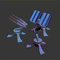 laser tower turret turntable sci-fi tower defense game tower defense sci-fi turret game turret game turret 3d model