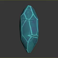 Elegant Blue Stone Crystal Featuring Geometric Surface Texture On Gray Background