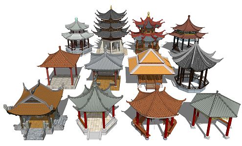 Chinese Style Pavilion Wooden Ancient Pavilion 3d model