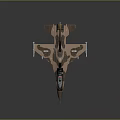Camouflage Military Jet Airplane With Brown Black Paint And Yellow Tip Tail Fin